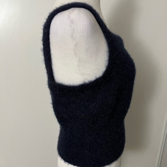 House Of Harlow 1960 Navy Shimmer Cropped Tank Sweater Medium Excellent Cond - Picture 4 of 5